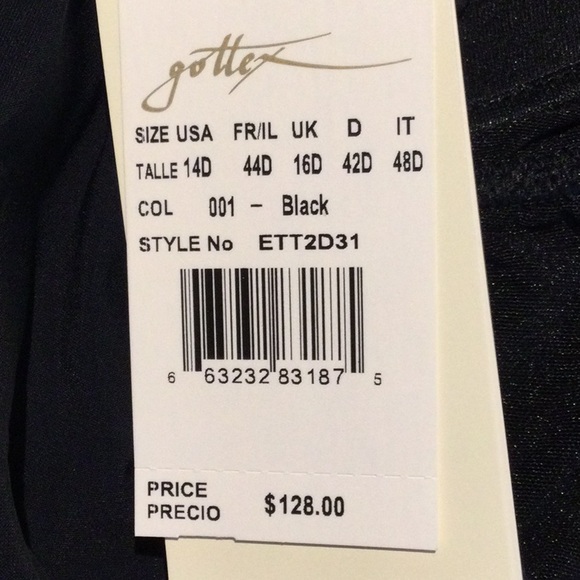 PROFILE size 14D GOTTEX TUTTI FRUTTI size 14 D CUP BLACK - Picture 4 of 12